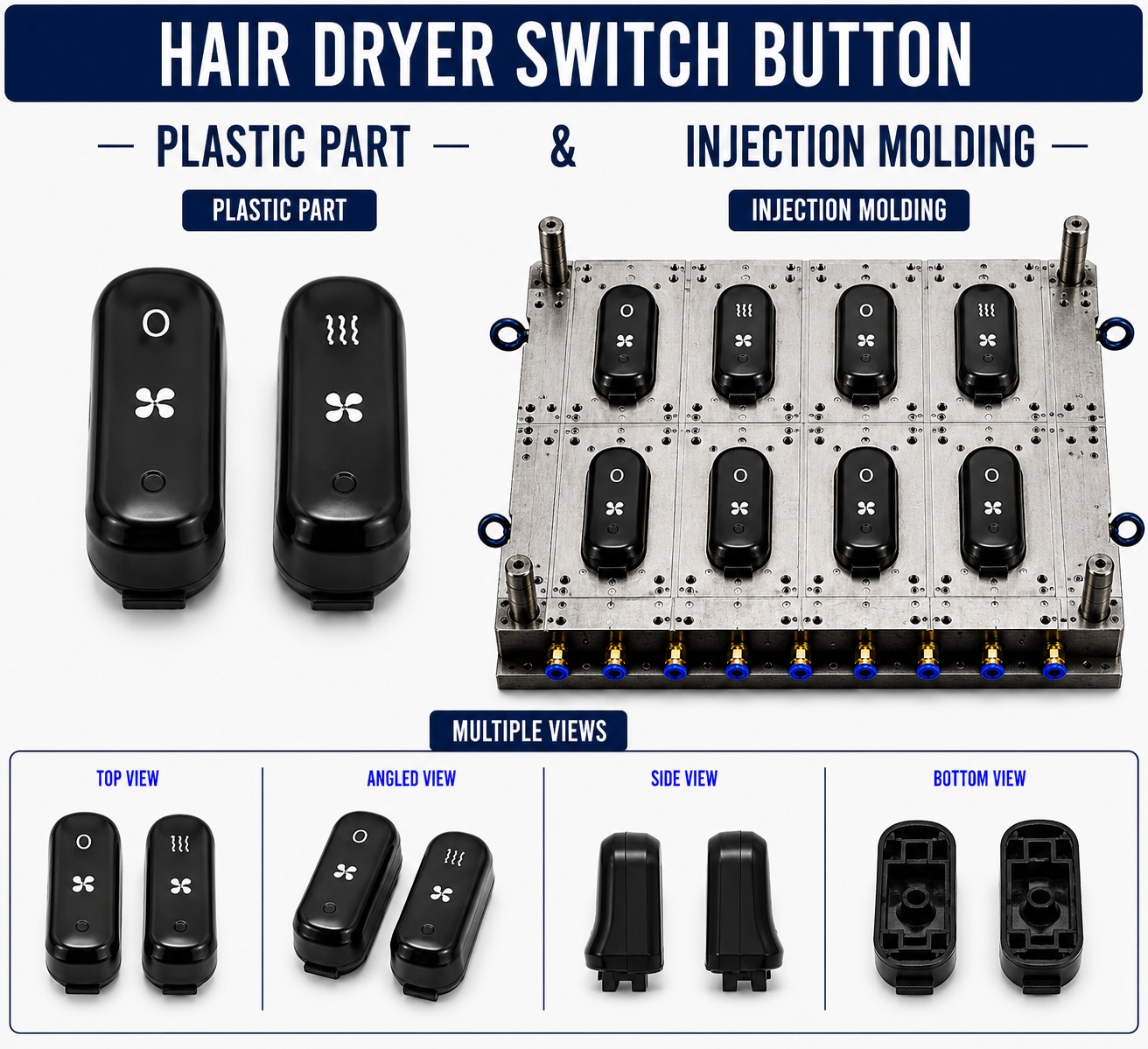 Hair Dryer Plastic Switch Button Mould and Moulding Service